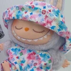Labubu Clothes- Multicolor Overalls & Hat For Pop Marts Labubu Doll
